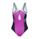 Hot Stuff Costume Intero Piscina Color Block Casual Back Rosa Donna