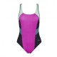 Hot Stuff Costume Intero Piscina Color Block Casual Back Rosa Donna