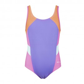 Hot Stuff Costume Intero Piscina Colour Block Casual Back Purple Bambina