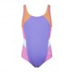 Hot Stuff Costume Intero Piscina Colour Block Casual Back Purple Bambina
