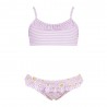 Hot Stuff Costume Intero Piscina Due Pezzi Piscina Neonato Marga Rosa Bianco Bambina