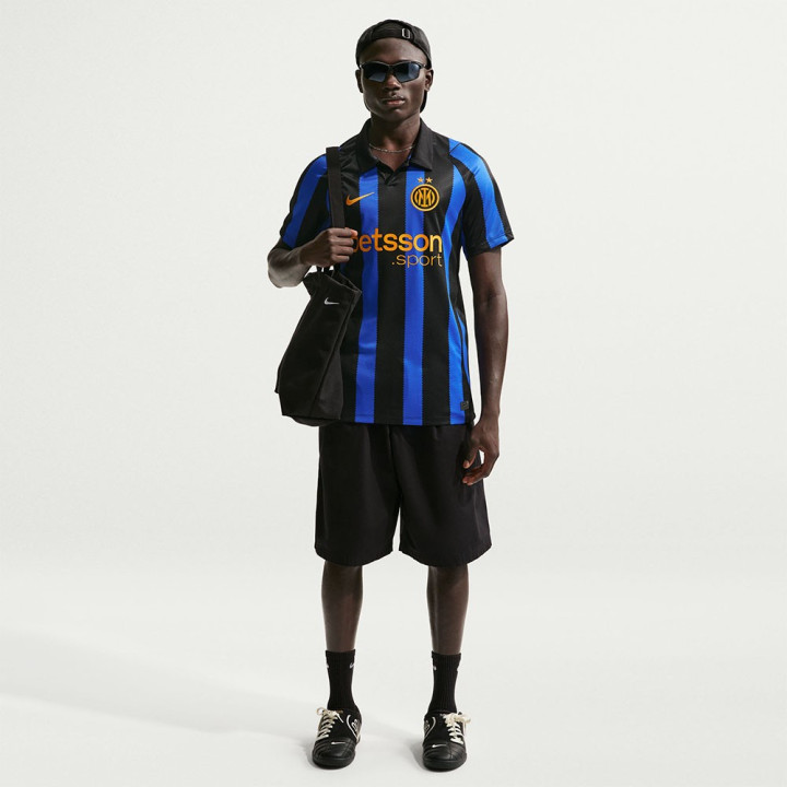 Nike Maglia Maniche Corte Inter Home 26 27 Blu Nero Uomo