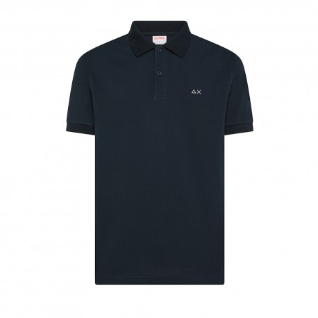 Sun 68 Polo Print Collo Fantasia Blu Uomo
