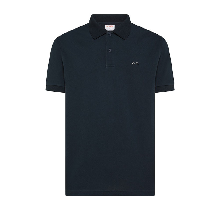 Sun 68 Polo Print Collo Fantasia Blu Uomo