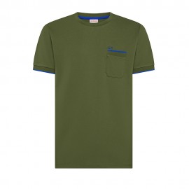 Sun 68 T-Shirt Piquet Smallstripe Verde Uomo