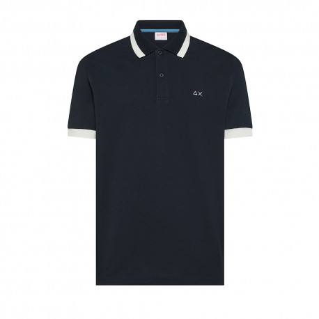 Sun 68 Polo Big Stripe Blu Uomo