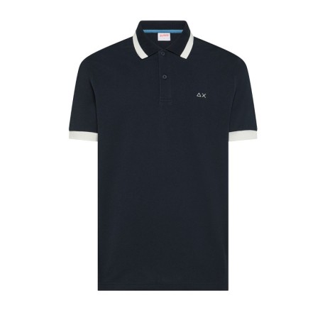 Sun 68 Polo Big Stripe Blu Uomo