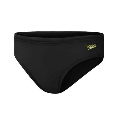 Speedo Costume Intero Piscina Slip Logo Brief Nero Giallo Bambino