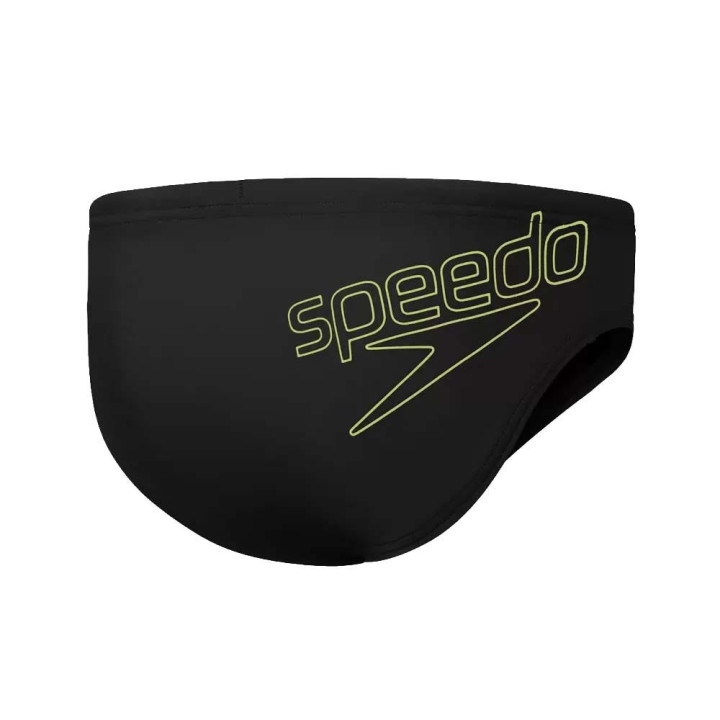 Speedo Costume Intero Piscina Slip Logo Brief Nero Giallo Bambino