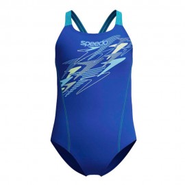 Speedo Costume Intero Piscina Medley Logo Blu Bambina