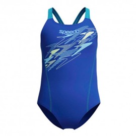 Speedo Costume Intero Piscina Medley Logo Blu Bambina