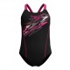 Speedo Costume Intero Piscina Medley Logo Antracite Rosa Bambina