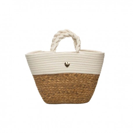 Hat You Borsa Mare Con Pochette Mare Removibile Bianco