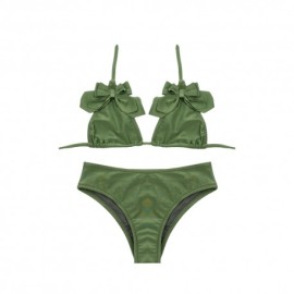 Island Coco Bikini Triangolo Ribattuto Verde Bambina