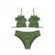 Island Coco Bikini Triangolo Ribattuto Verde Bambina