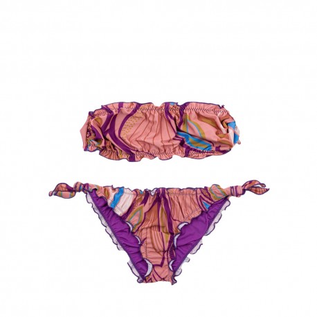 Island Coco Bikini Fascia Sbambolato Rosa Bambina