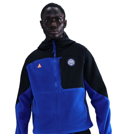 Nike Felpa Calcio Pile Inter Blue Arancio Uomo