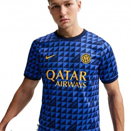 Nike Maglia Maniche Corte Inter Pre-Match Home Blu Bianco Uomo