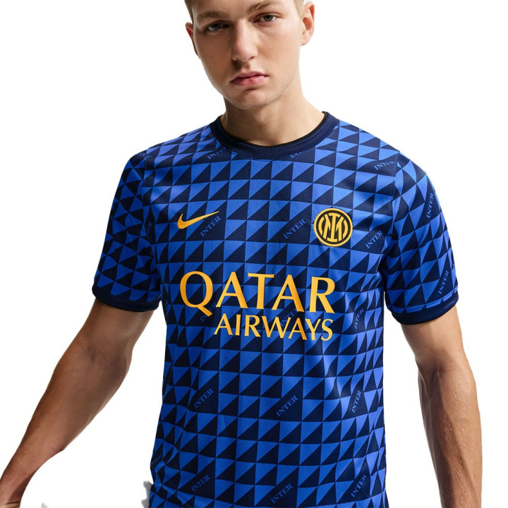 Nike Maglia Maniche Corte Inter Pre-Match Home Blu Bianco Uomo