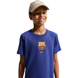 Nike Fc Barcelona Maglia Maniche Corte Crest Deep Blu Bambino