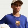 Nike Fc Barcelona Maglia Maniche Corte Crest Deep Blu Bambino