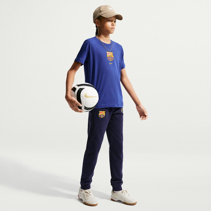 Nike Fc Barcelona Maglia Maniche Corte Crest Deep Blu Bambino