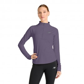 New Balance T-Shirt Running Half Zip Nb Harmony Candied Violet Donna