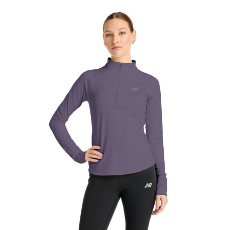 New Balance T-Shirt Running Half Zip Nb Harmony Candied Violet Donna