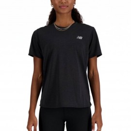 New Balance T-Shirt Running Run Athletic Nero Heather Donna
