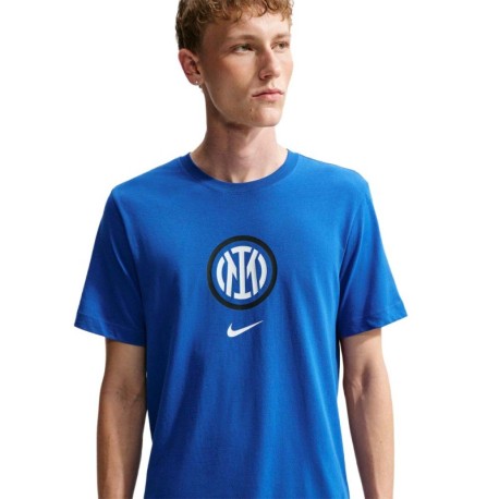 Nike Maglia Maniche Corte Inter Crest Blu Bianco Uomo
