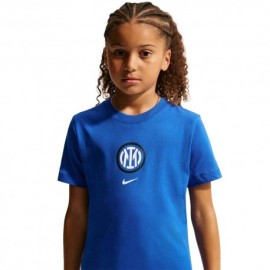 Nike Maglia Maniche Corte Inter Crest Blu Blu Bambino