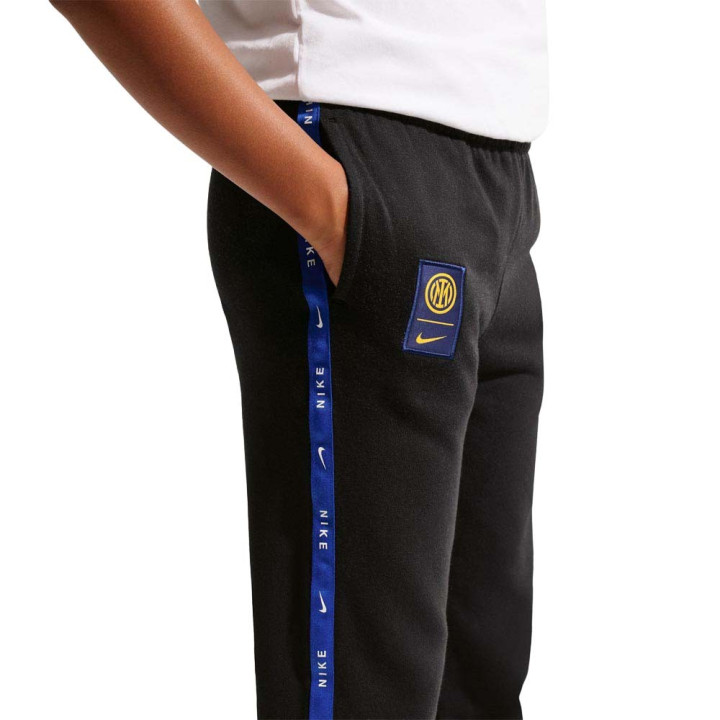 Nike Pantaloni Allenamento Calcio Inter Cs Flc Nero Giallo Bambino