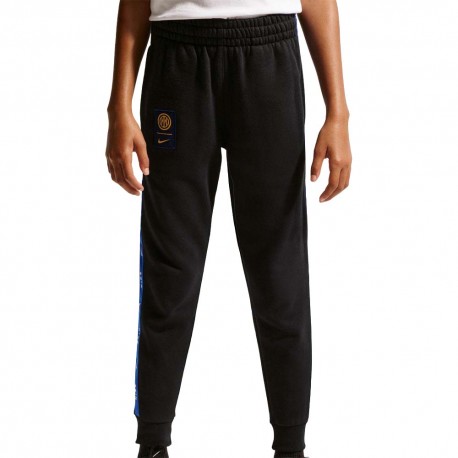 Nike Pantaloni Allenamento Calcio Inter Cs Flc Nero Giallo Bambino