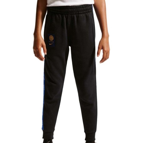Nike Pantaloni Allenamento Calcio Inter Cs Flc Nero Giallo Bambino