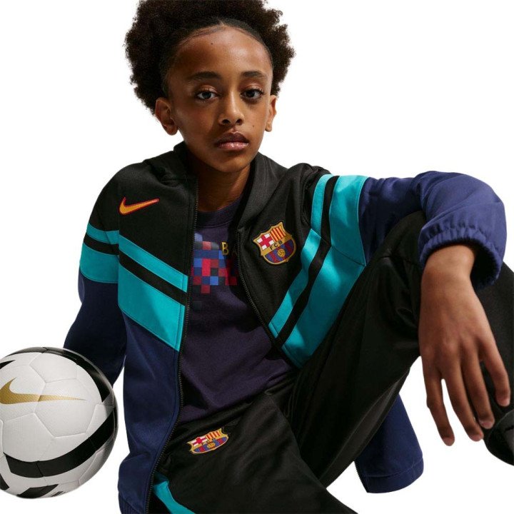 Nike Tuta Calcio Fcb Mxdmtrl 3R Nero Azzurro Bambino