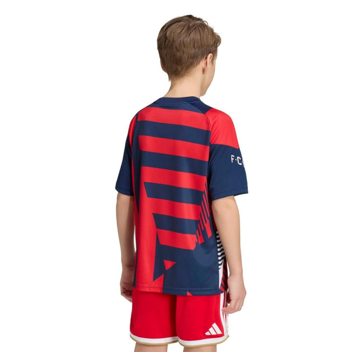 ADIDAS Maglia Maniche Corte Pre-Matech Bayern Rosso Bianco Blu Bambino
