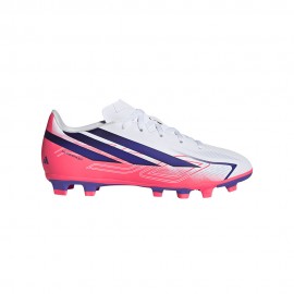 ADIDAS F50 Hyperfast Club Fg Mg Bianco Viola - Scarpe Da Calcio Bambino