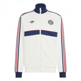 ADIDAS Originals Felpa Fc Bayern Full Zip Bianco Blu Uomo