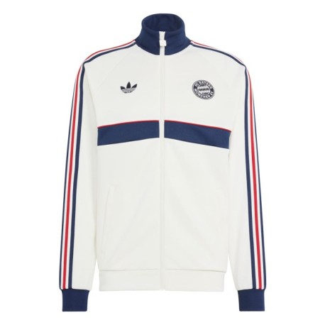 ADIDAS Originals Felpa Fc Bayern Full Zip Bianco Blu Uomo