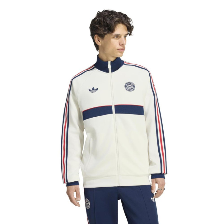ADIDAS Originals Felpa Fc Bayern Full Zip Bianco Blu Uomo