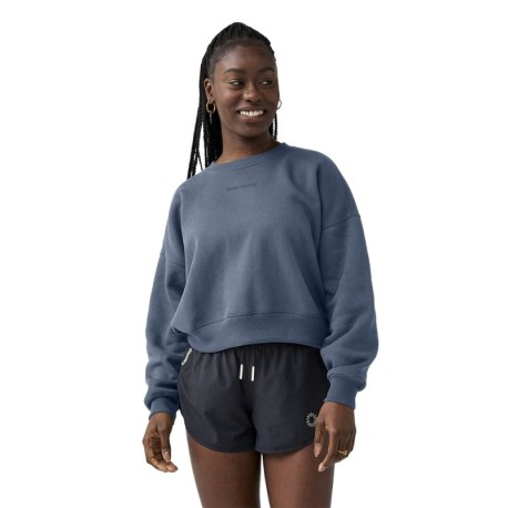 Brooks Felpa Cropped Movement Sweatshirt Steel Blu Donna