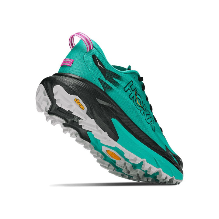 Hoka Mafate 5 Nero Electric Aqua - Scarpe Trail Running Donna