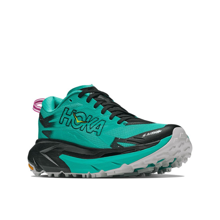 Hoka Mafate 5 Nero Electric Aqua - Scarpe Trail Running Donna