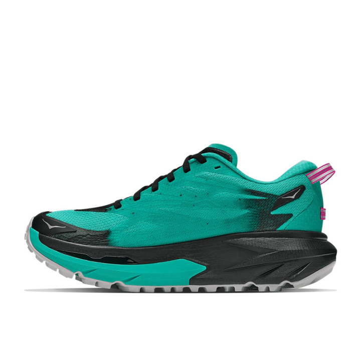 Hoka Mafate 5 Nero Electric Aqua - Scarpe Trail Running Donna