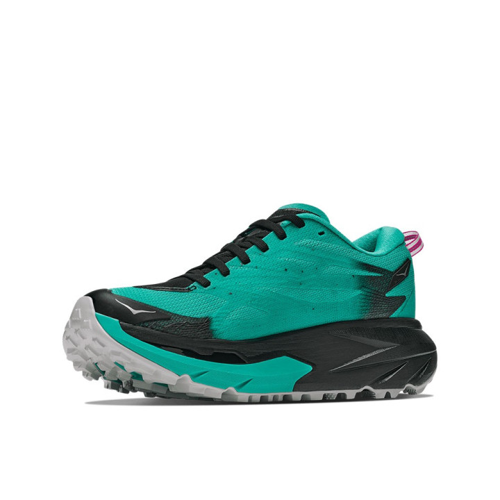 Hoka Mafate 5 Nero Electric Aqua - Scarpe Trail Running Donna