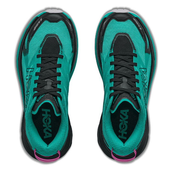 Hoka Mafate 5 Nero Electric Aqua - Scarpe Trail Running Donna