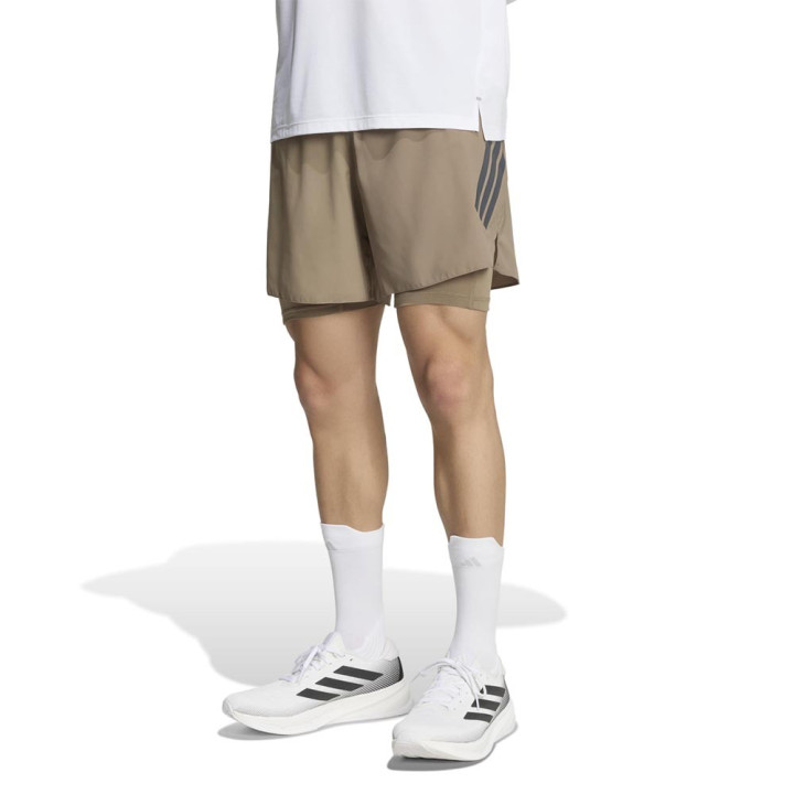 ADIDAS Pantaloncini Running Adi365 Iconic 2In1 Brown Uomo