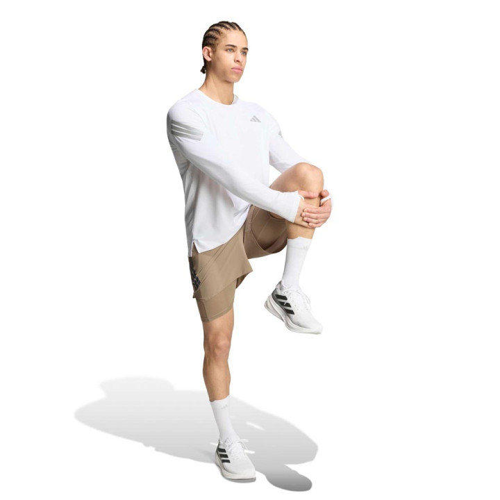 ADIDAS Pantaloncini Running Adi365 Iconic 2In1 Brown Uomo