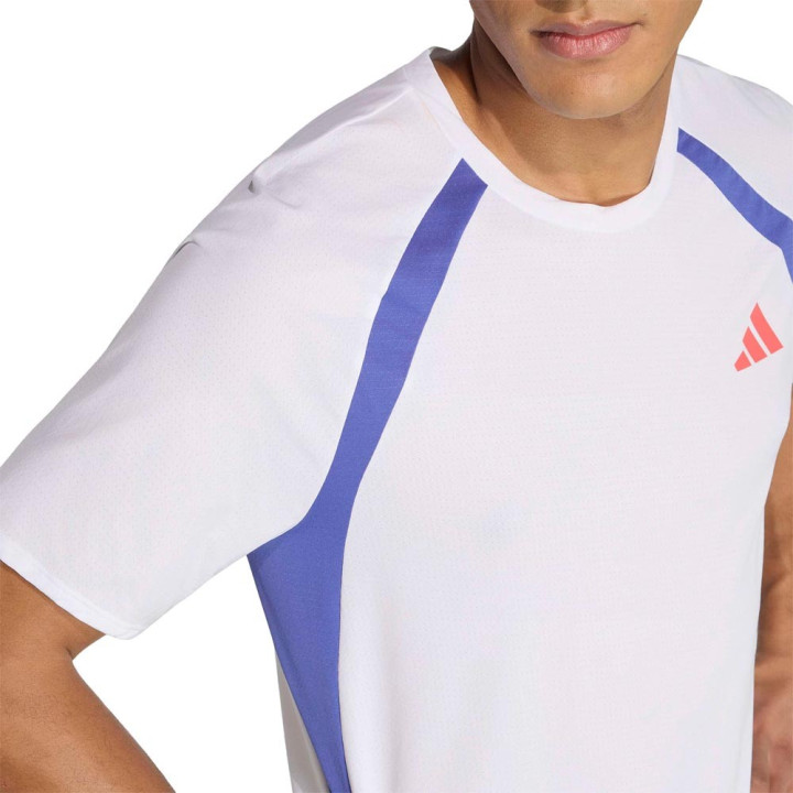 ADIDAS T-shirt Running Adizero Archive Bianco Viola Uomo