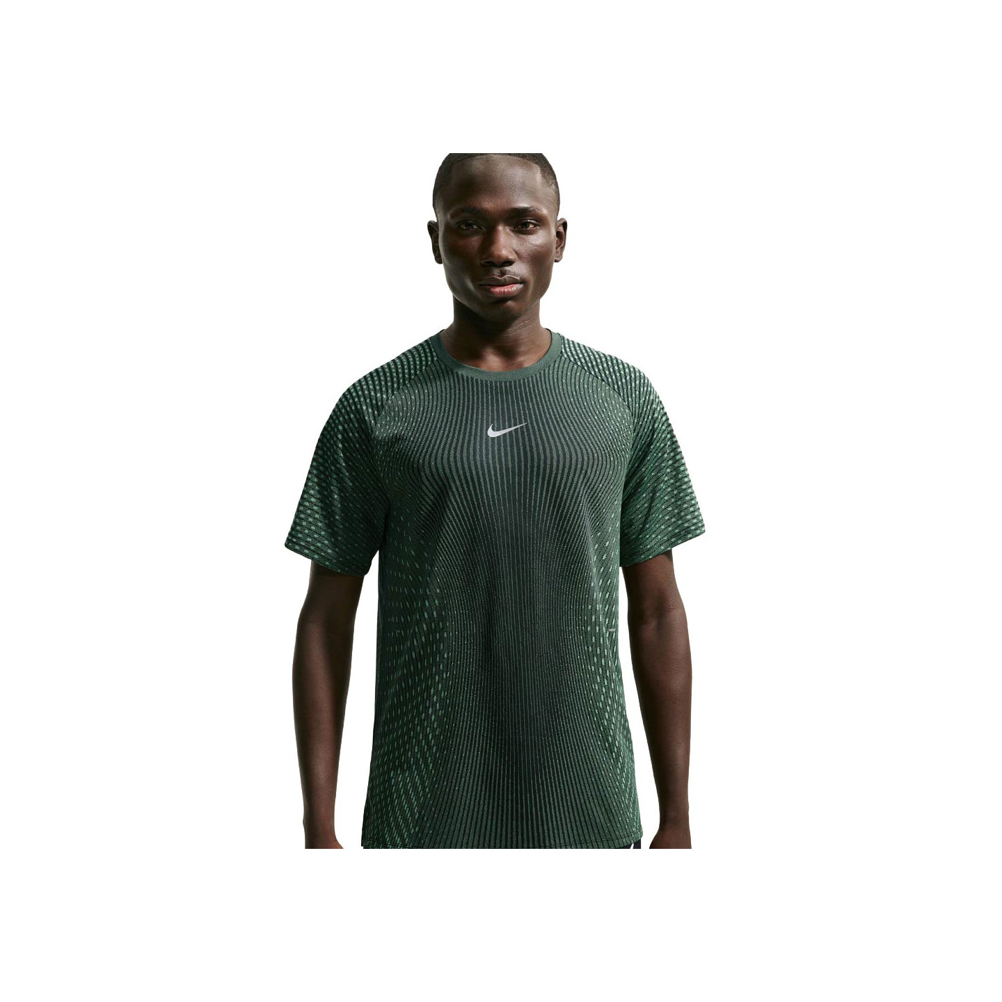 Nike T-shirt Running Af Stride Nero Verde Spark Argento Uomo S